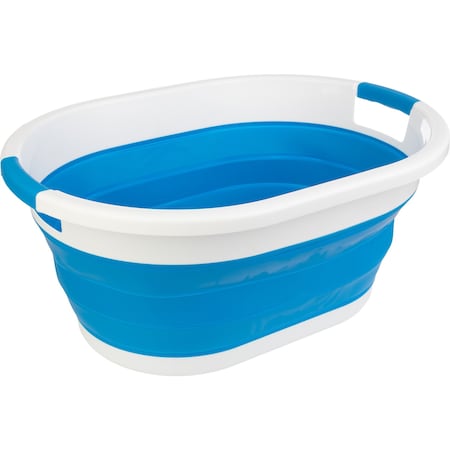 Wakeman Collapsible Laundry Basket - 39L Portable Sink, Plastic Bin, or Ice Bucket by Wakeman Blue 75-CMP1136